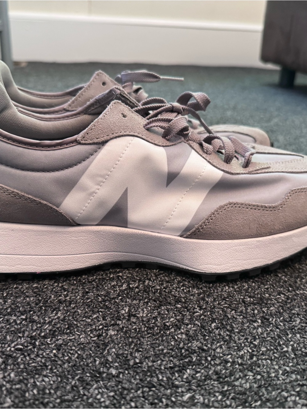 New Balance Grey Athletic Sneakers with White 'N' Detail